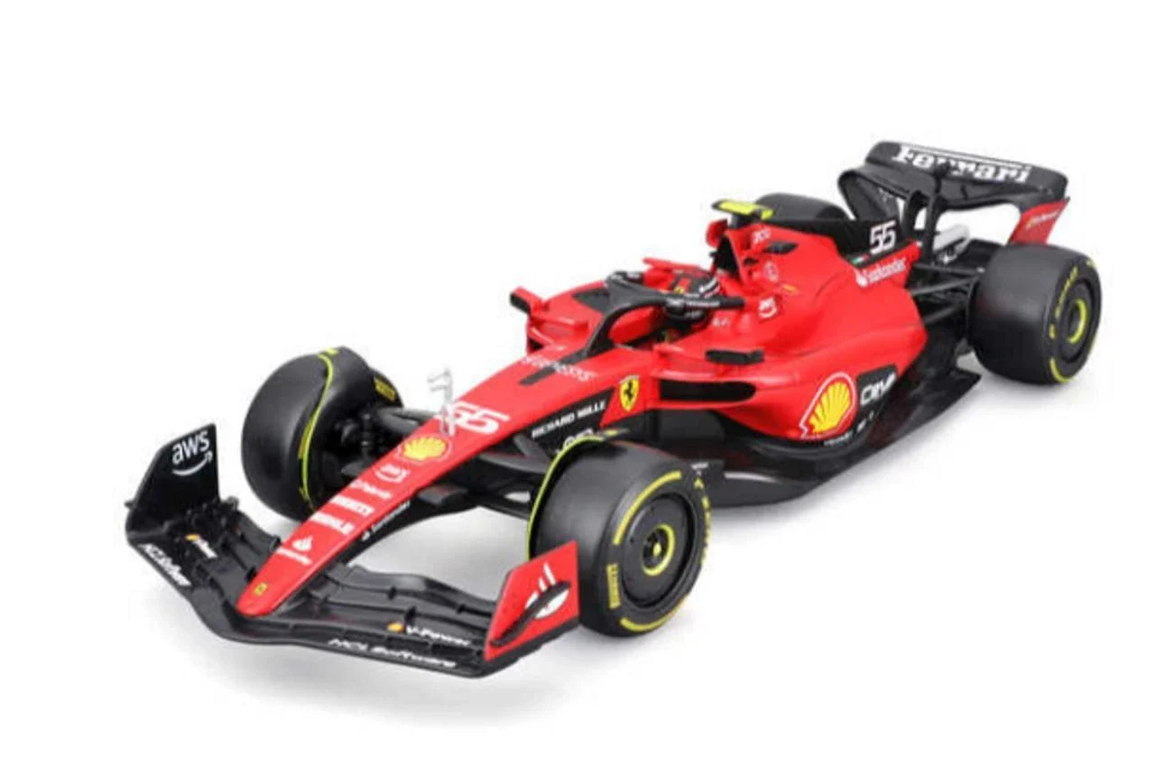 Bburago 1/43 2023 F-1 Ferrari SF-23 #55 Sainz WB Diecast Model