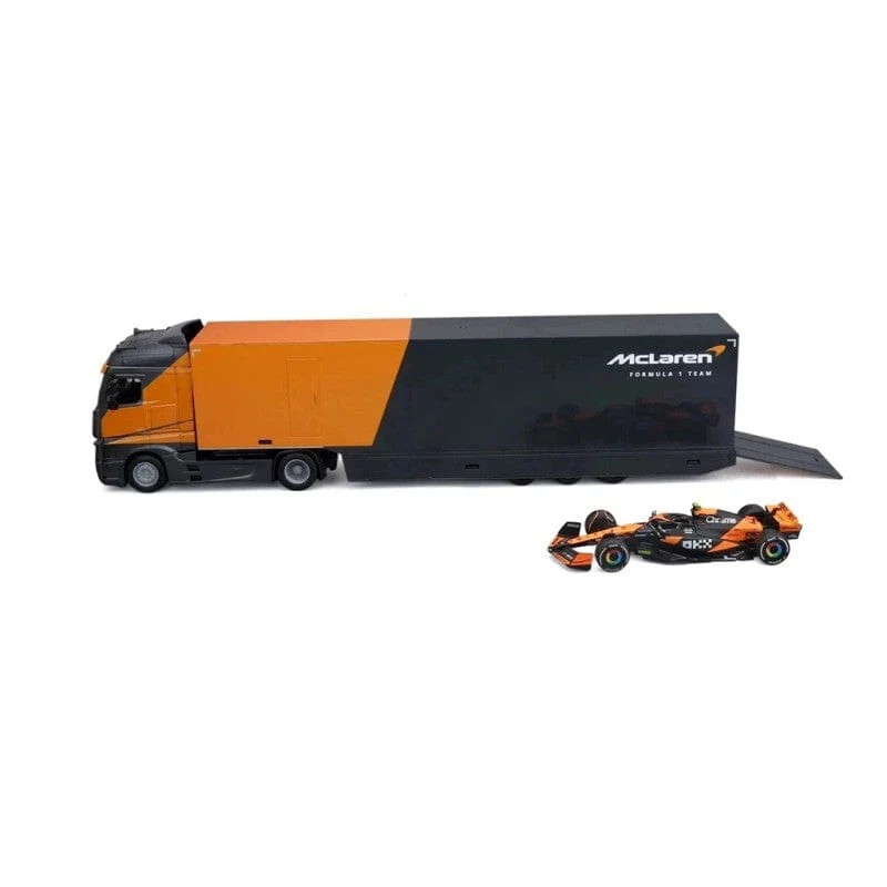 Bburago 1/43 2024 McLaren Transporter MCL 38 w /one F-1 car Diecast Model - Image 3