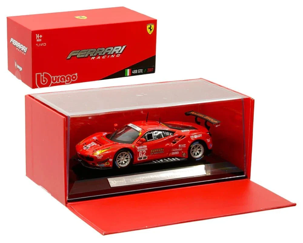 Bburago 1/43 Ferrari Racing 488 GTE 2017, Red #62 Diecast Model - Image 2