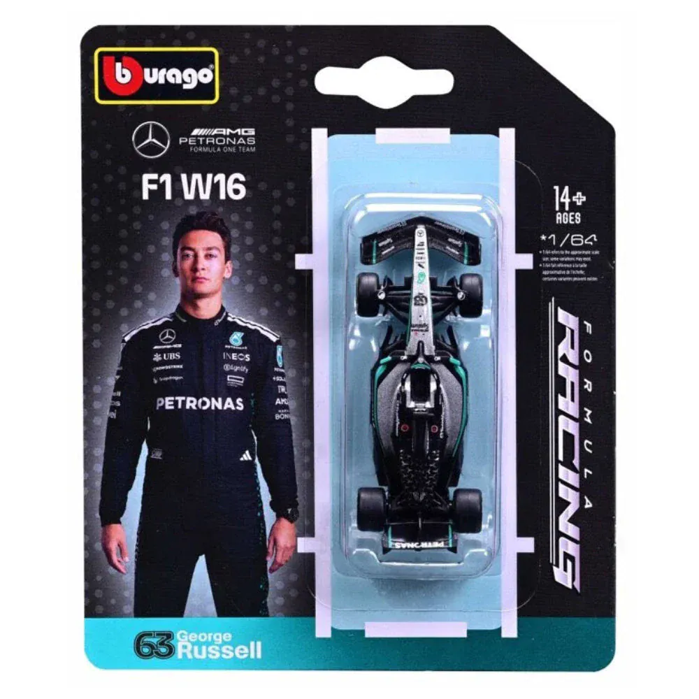 Bburago 1/64 2025 Mercedes-AMG F1 W16 #63 Russel Diecast Model