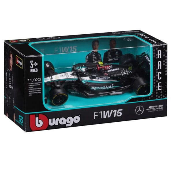 Bburago F1 1/43 without Helmet 2024 F-1 Mercedes-AMG W15 #44 Hamilton WB - Image 3