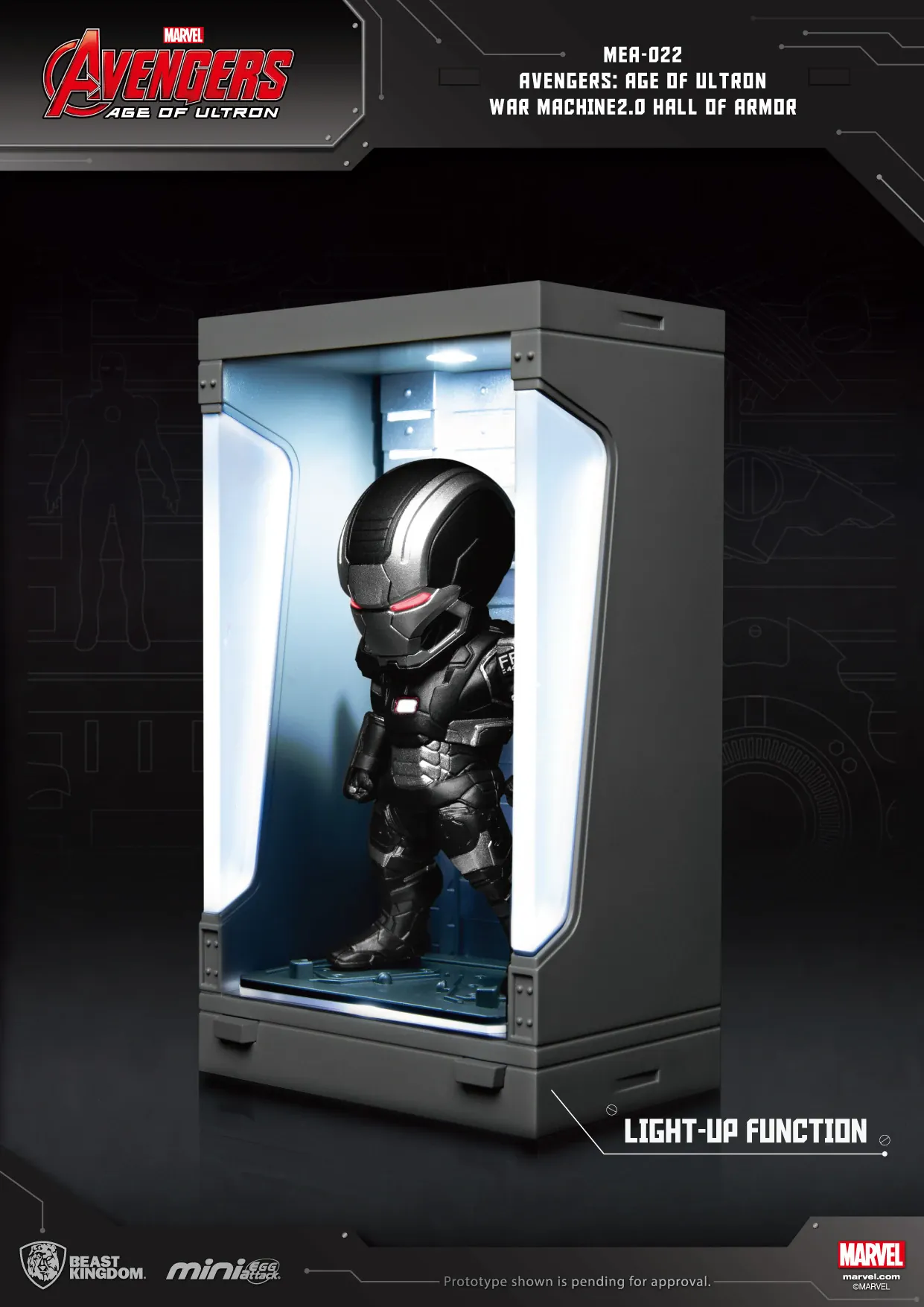 Beast Kingdom Mini Egg Attack Avengers Age of Ultron War Machine 2.0 with Hall of Armor - Image 3