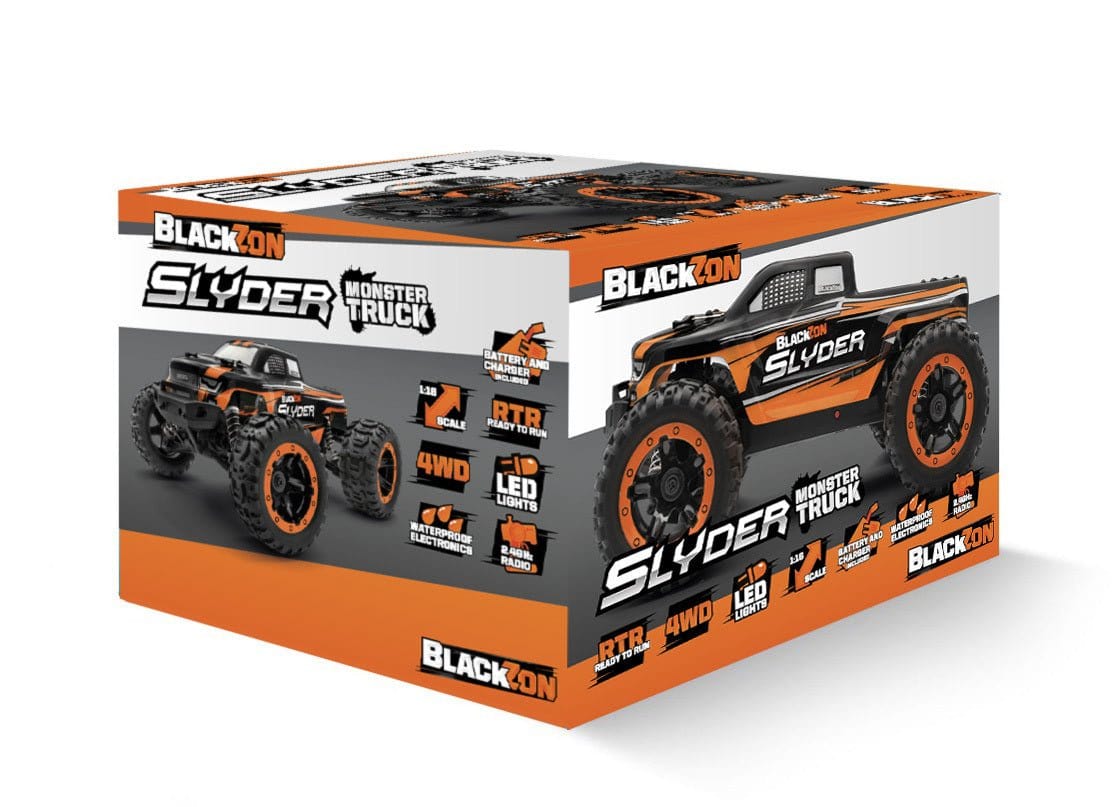 Blackzon Slyder MT 1/16 4WD Electric Monster Truck - Orange - Image 7