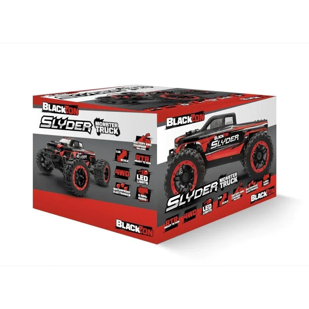 Blackzon Slyder MT 1/16 4WD Electric Monster Truck - Red [540098] - Image 7