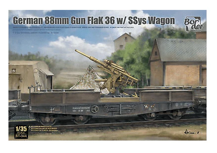 Border Model 1/35 88mm Gun Flak 36 w/SSys Wagon Plastic Model Kit