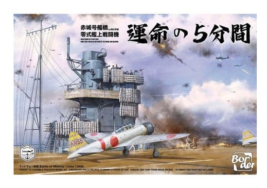 Border Model 1/35 Akagi Bridge w/ Flight Deck A6M2 Zero Fighter Plastic Model Kit
