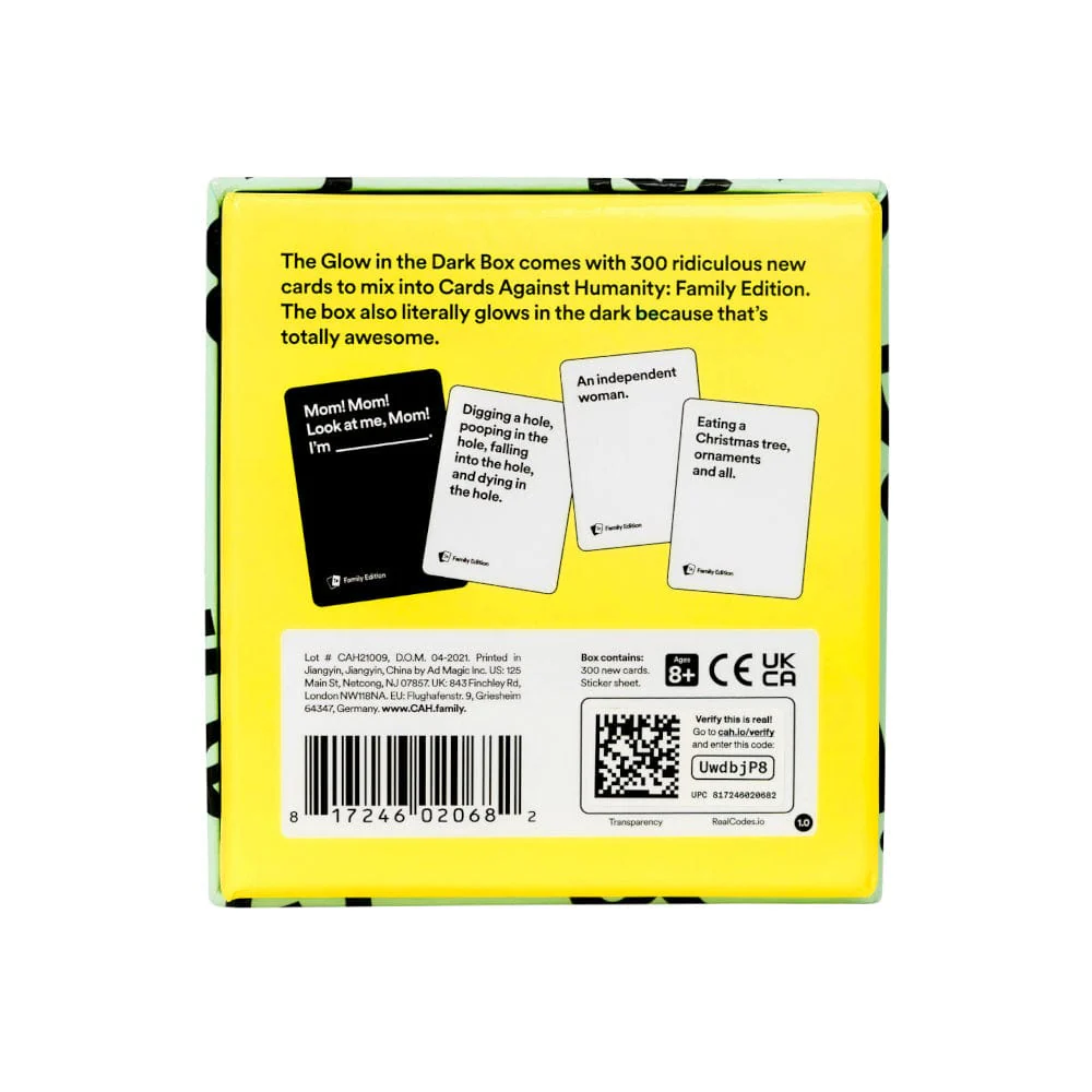 Cards Against Humanity Family Edition First Expansion Glow In The Dark Box - Image 5