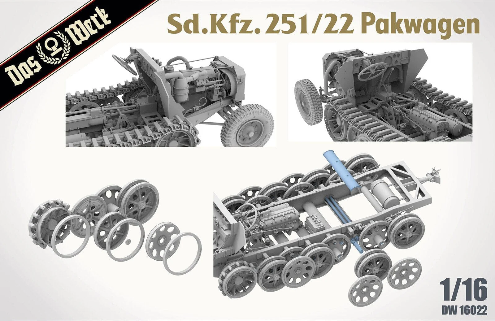 Das Werk 1/16 Sd.Kfz.251/22 Ausf.d Pakwagen Plastic Model Kit [DWK16022] - Image 4