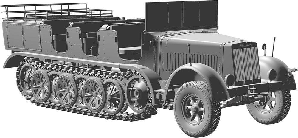 Das Werk 1/35 Mtl. Zgkrwg. 8t, Sd.Kfz. 7 w/ Crew Plastic Model Kit - Image 2
