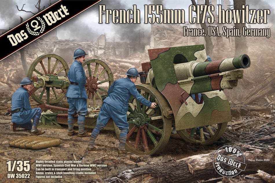 Daswerk 35022 1/35 French 155mm C17S howitzer Plastic Model Kit