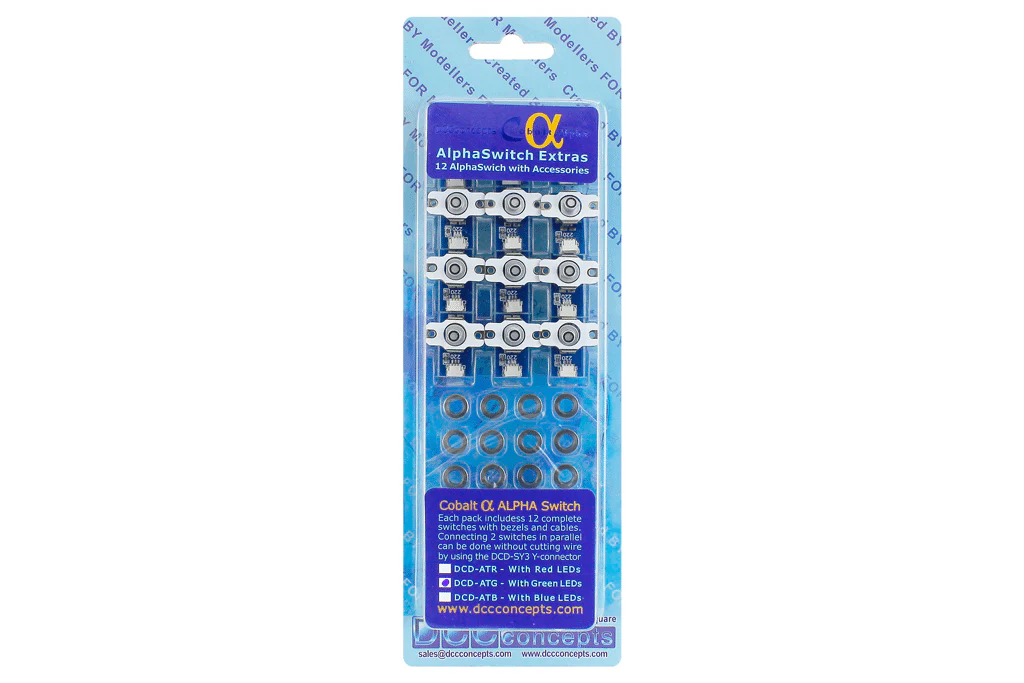 DCC Concepts Cobalt Alpha Switch Add-On Pack - Green (12 Pack)
