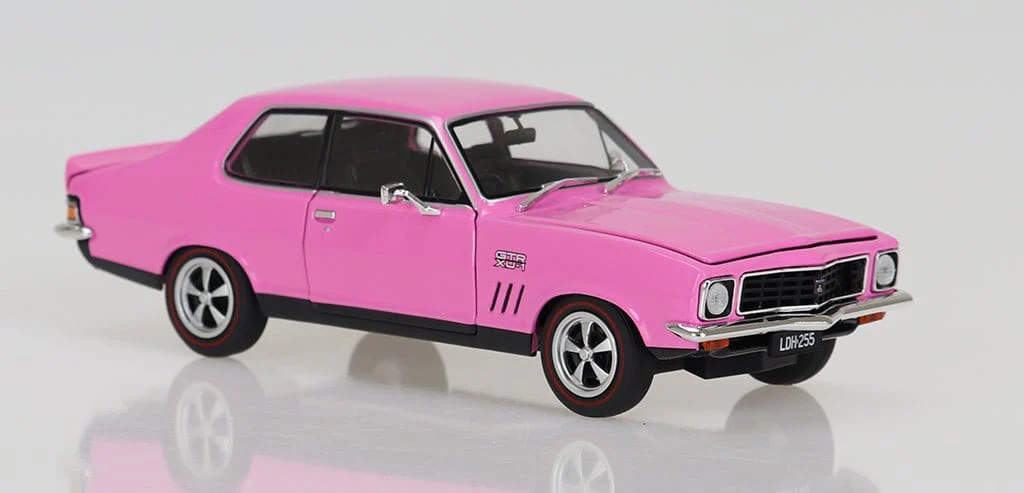 DDA 1/24 Holden LJ 308 Torana Fully Detailed Opening Doors, Bonnet and Boot Strike Me Pink Diecast Model