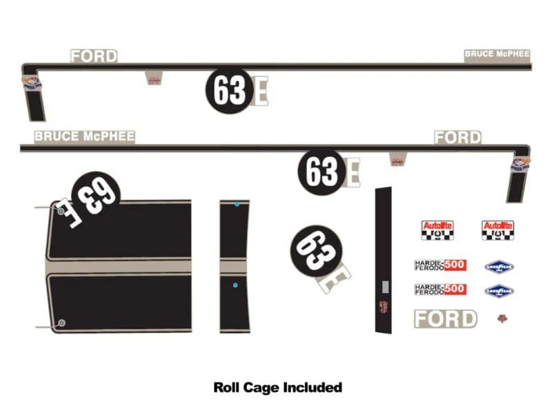 DDA 1/24 No.63E XW Ford Bathurst Decal Kit w/Roll Cage Accessory