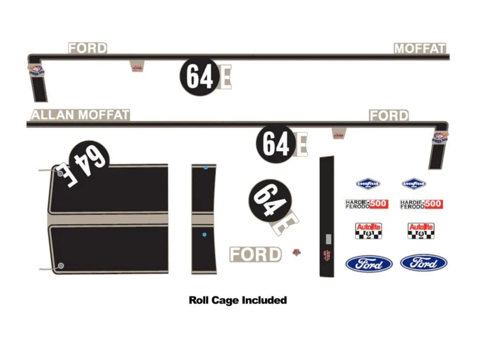 DDA 1/24 No.64E XW Ford Bathurst Decal Kit w/Roll Cage Accessory