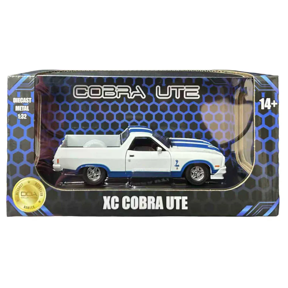 DDA 1/32 White w/Blue Stripes XC Cobra Ford Ute Diecast Model