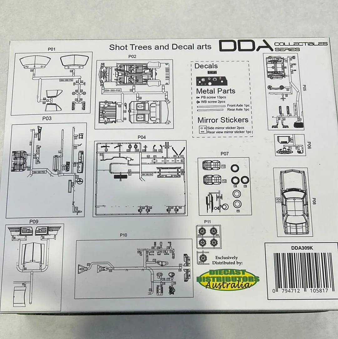 DDA 309K 1/24 Holden HQ Blown 4 Door Slammed Plastic Model Kit - Image 7