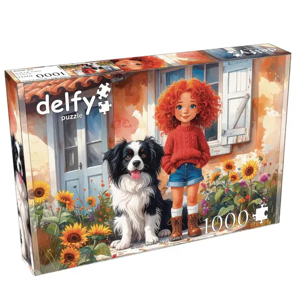 Delfy 26018 Red Curls And Paws 1000pc Jigsaw Puzzle