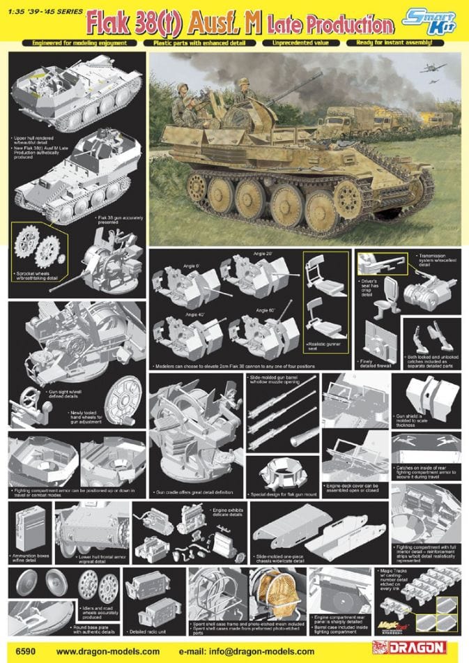 Dragon 6590 1/35 Flak 38(t) Ausf.M Late Production Plastic Model Kit** - Image 2