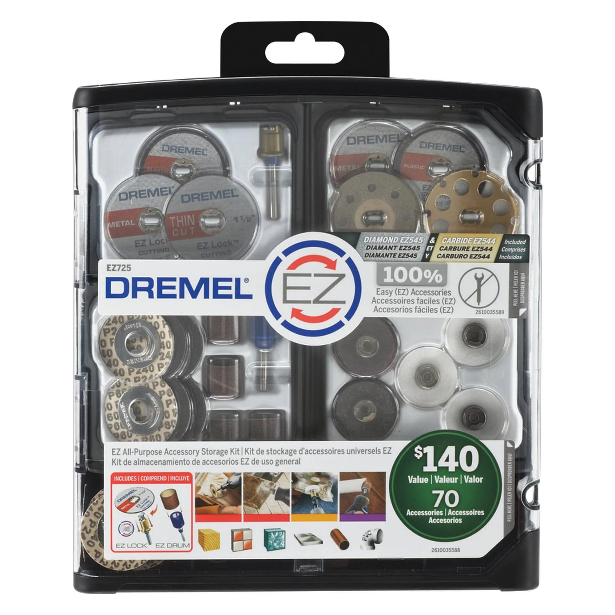 Dremel 70 Piece EZ Lock Multipurpose Mega Accessory Kit (EZ725)**
