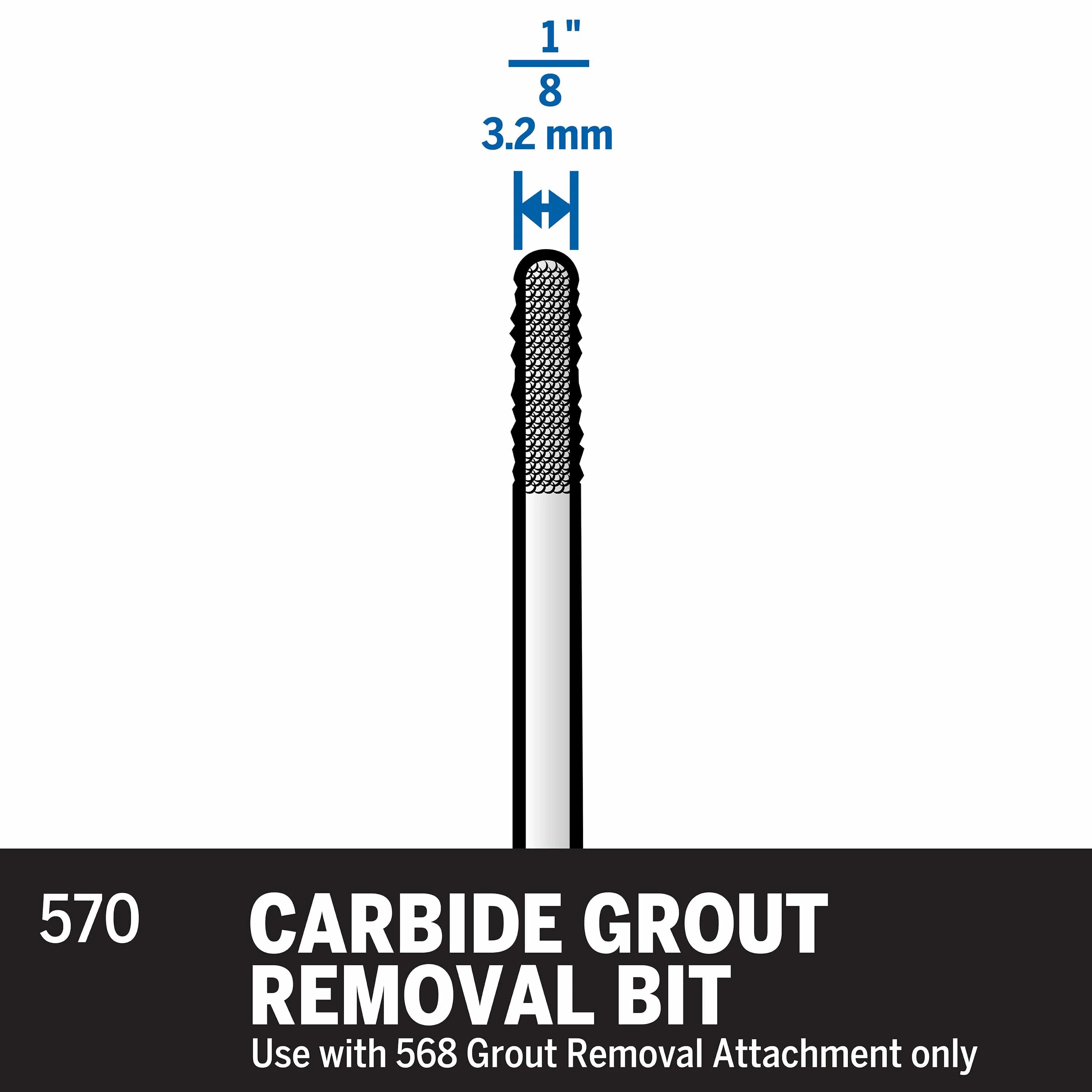 Dremel Carbide Grout Removal Bit 3.2mm (570)** - Image 2