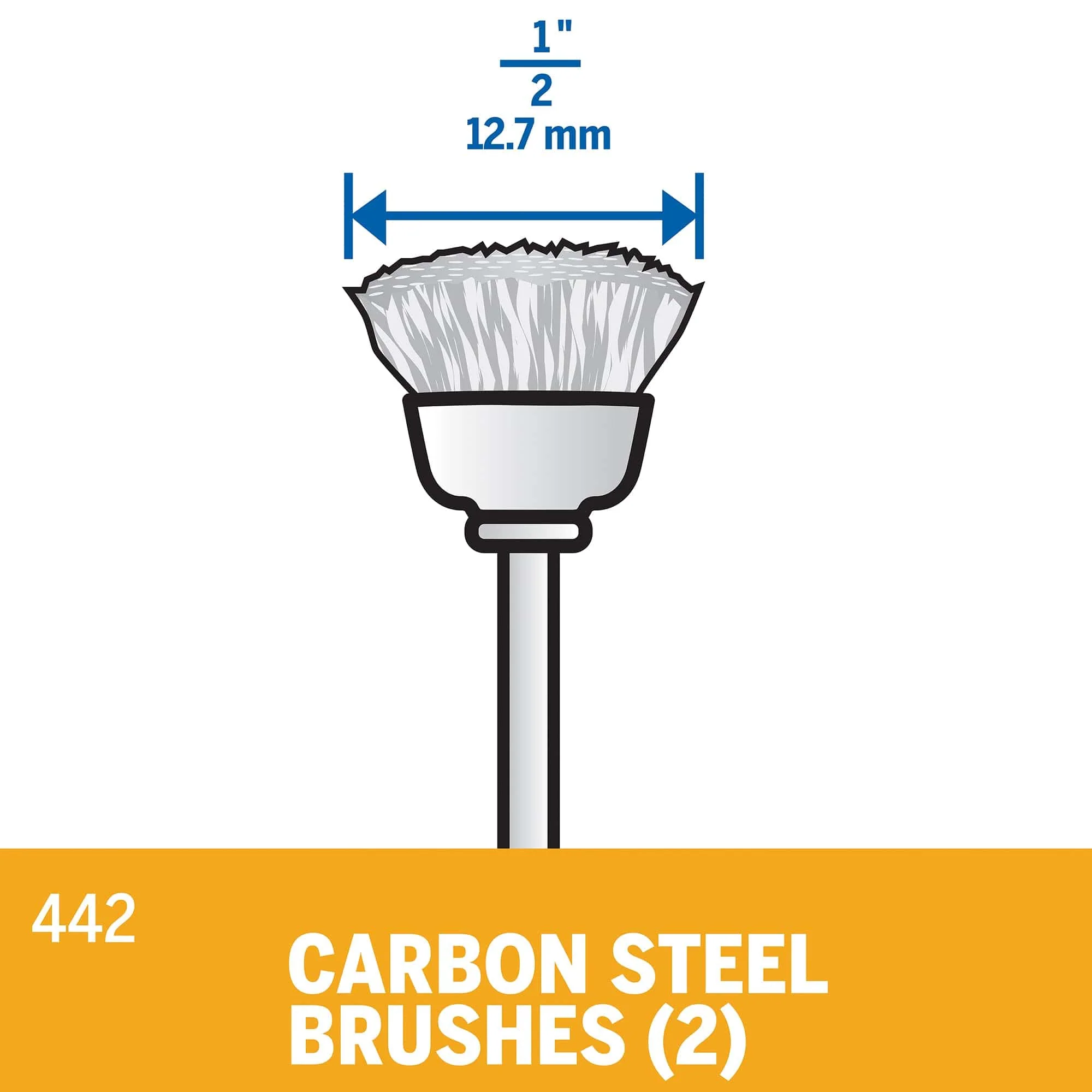 Dremel Carbon Steel Brush 13mm (442-2) - 2 Pack** - Image 2
