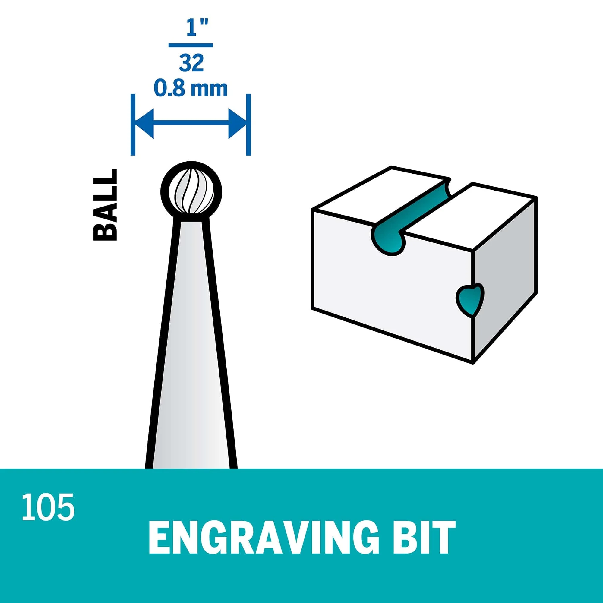 Dremel Engraving Cutter 0.8mm (105) - 2 Pack** - Image 2