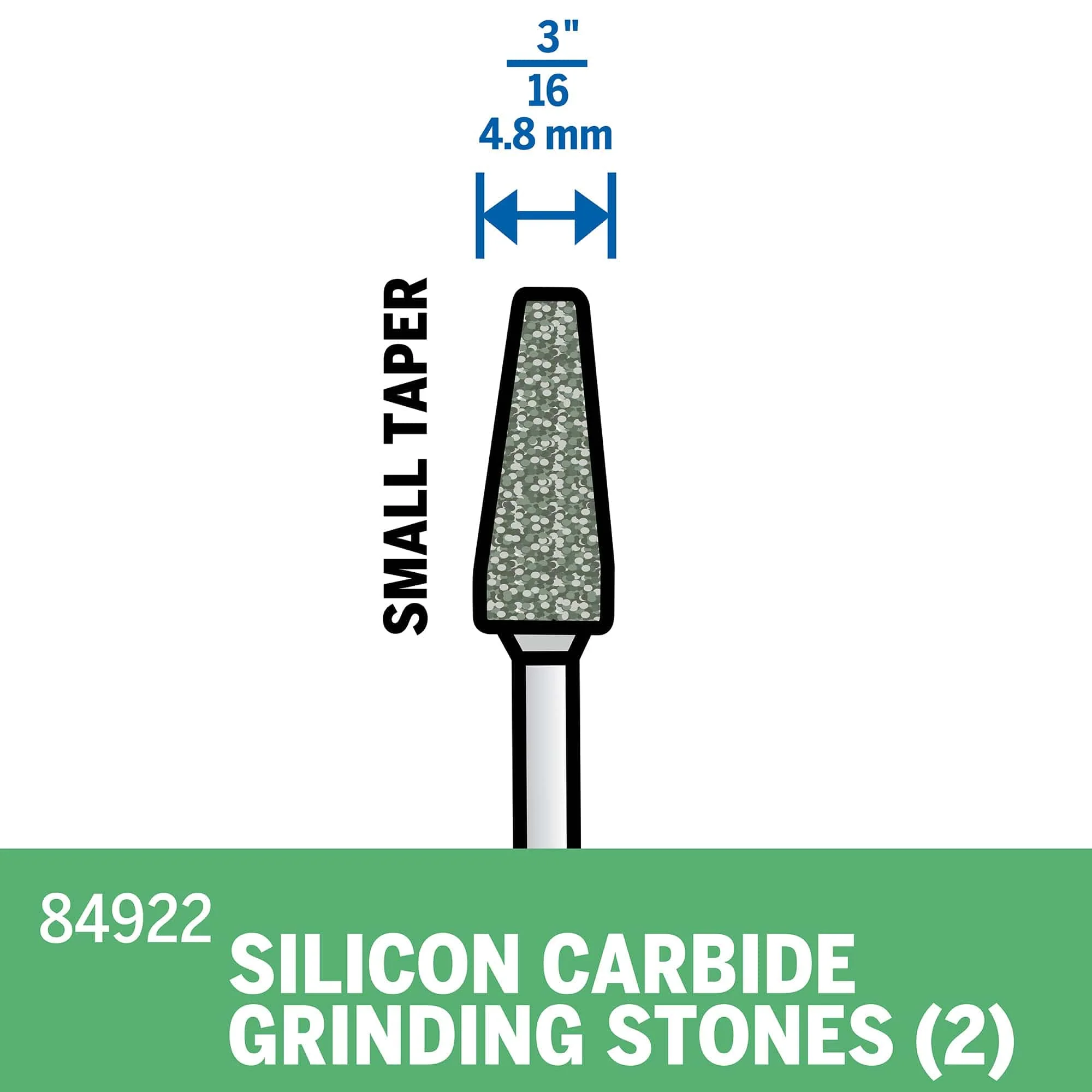 Dremel Silicon Carbide Grinding Stone 4.8mm (84922) - 2 Pack** - Image 2