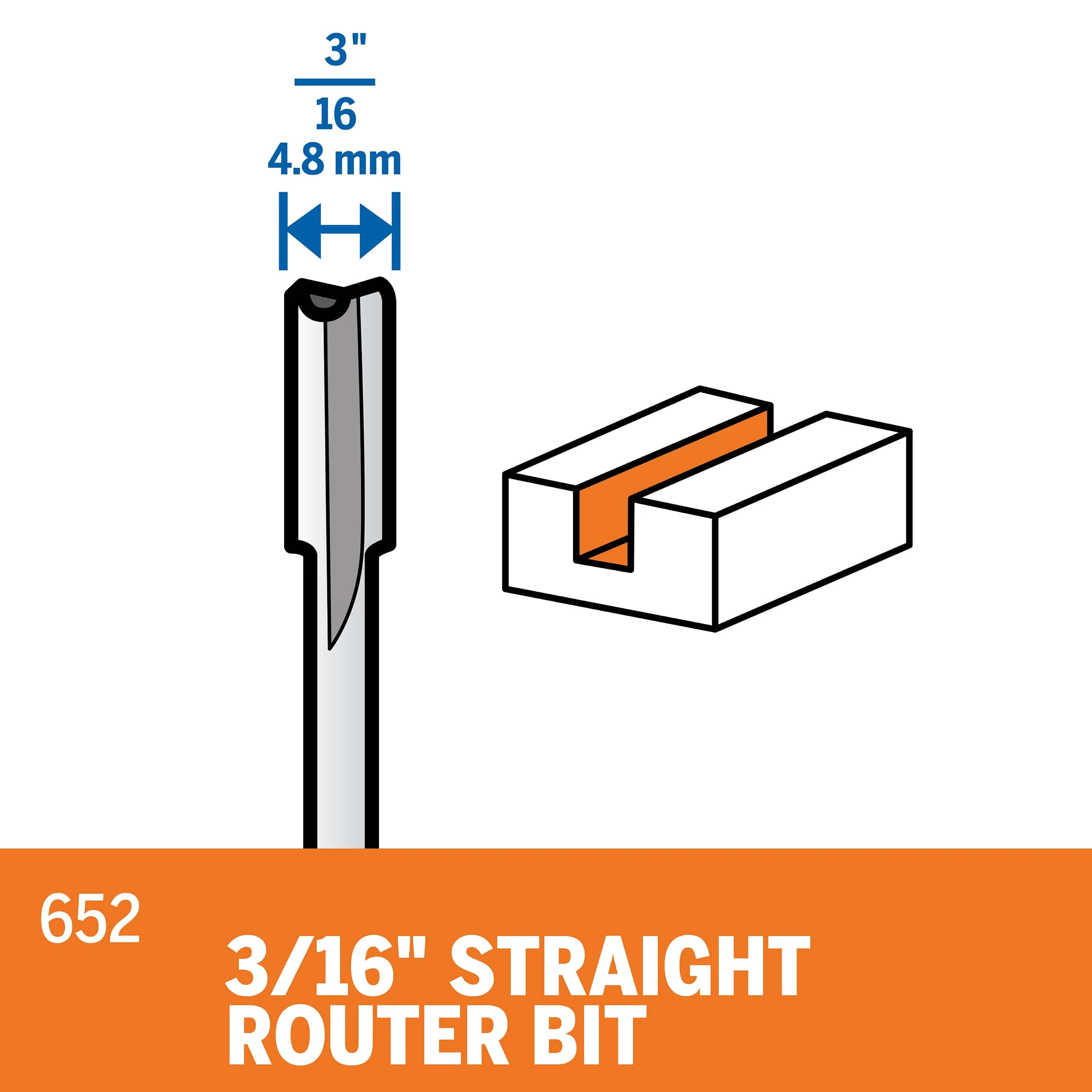 Dremel Straight Router Bit 4.8mm (652)** - Image 2