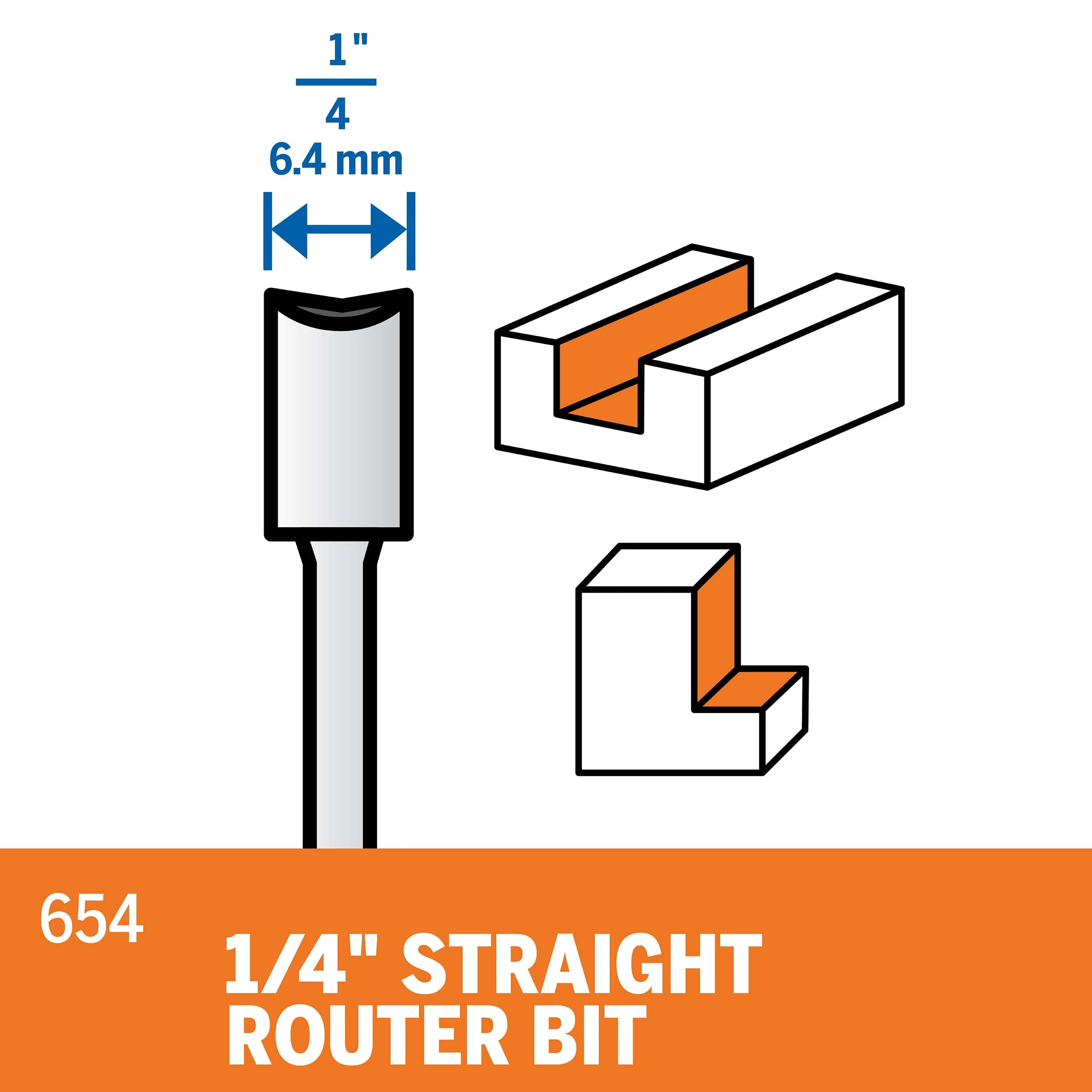 Dremel Straight Router Bit 6.4mm (654)** - Image 2