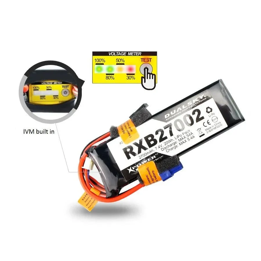 Dualsky 2700mah 2S 7.4v 25C LiPo Receiver Battery** - Image 2