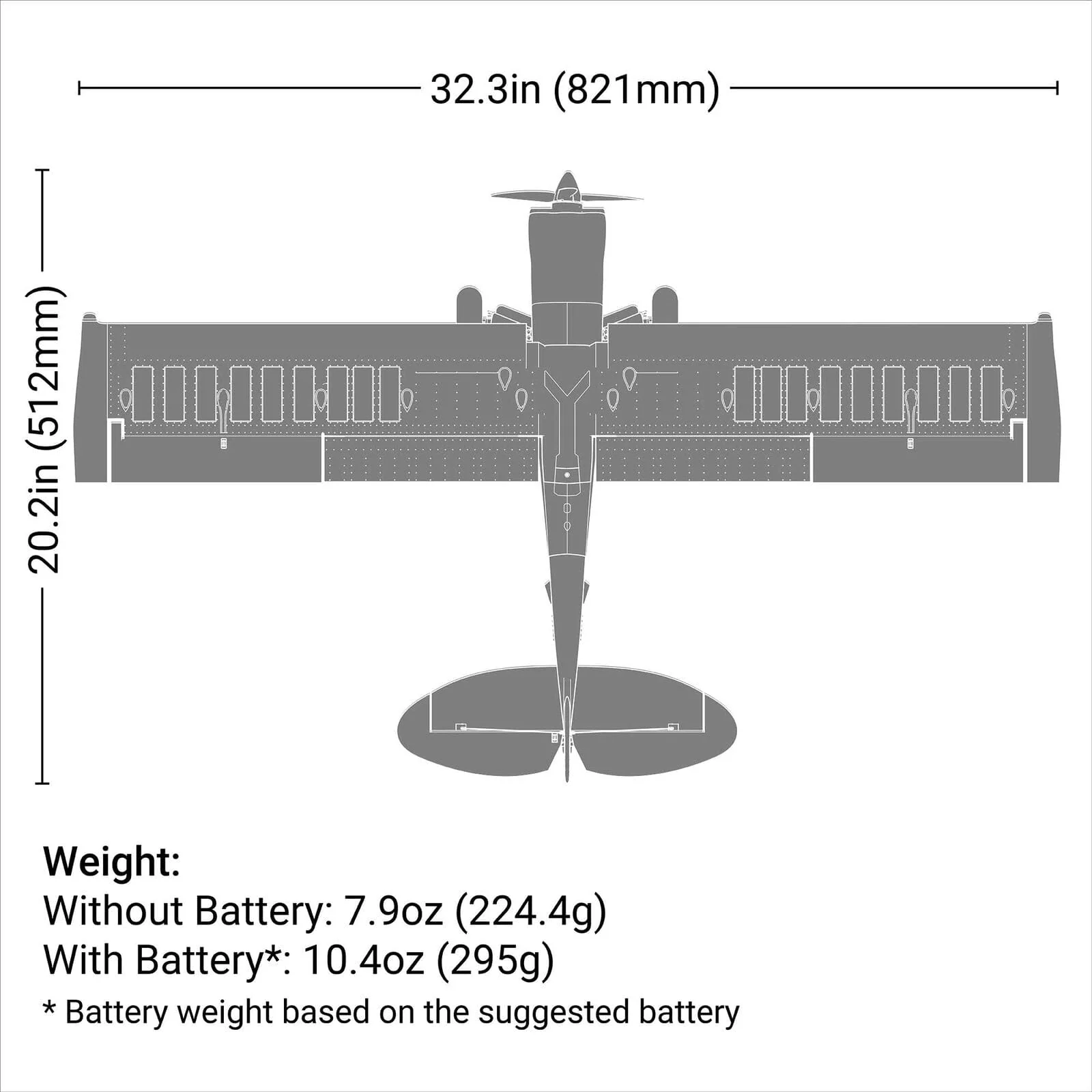 E-flite Micro Scrappy STOL 800mm RC Plane - BNF Basic [EFL02150D] - Image 9