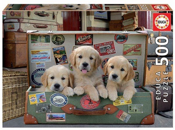 Educa Puppies In The Luggage 500pc Puzzle