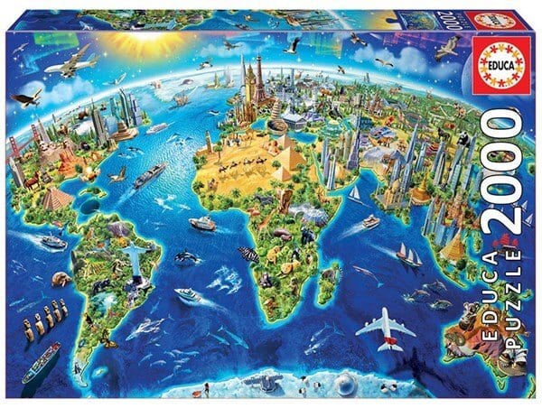 Educa World Landmarks Globe 2000pc Puzzle