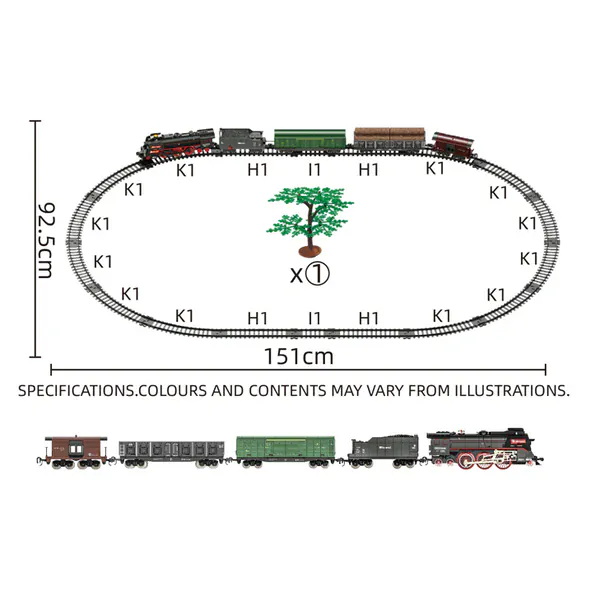 Electric Steam Train Set with Lights & Steam Effect - Image 3