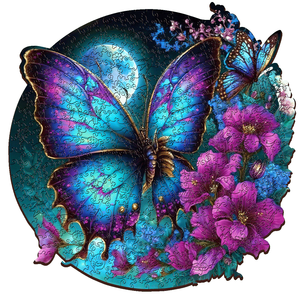 Escape Welt Butterfly Flowers 200pc Wooden Jigsaw Puzzle