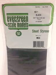 Evergreen Black Styrene Sheets .01X6X12 (4)