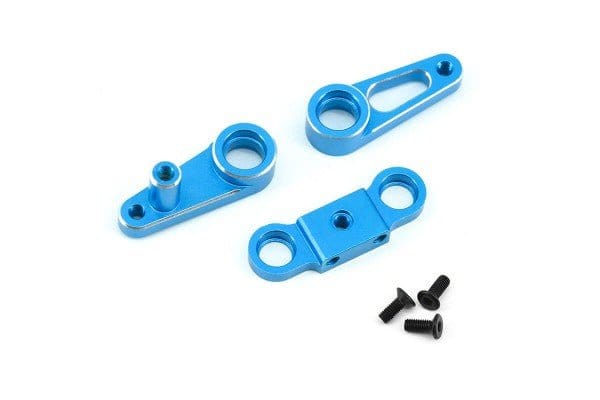 Fastrax Tamiya BBX BB-01 Blue Aluminium Steering Bellcrank Set**