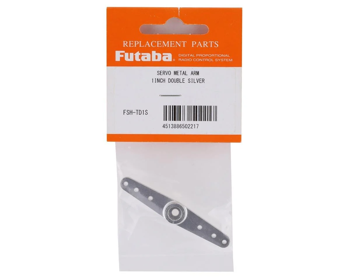 Futaba 1inch / 25.4mm Alloy Double Servo Horn - Silver (1pc) - Image 2