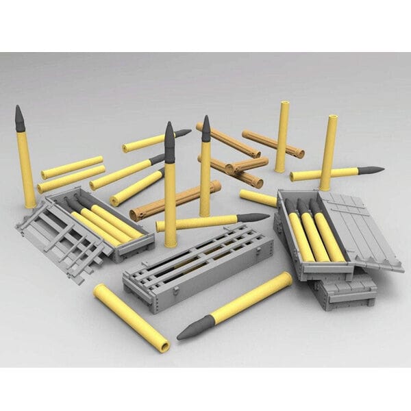 Gecko 1/16 German 7.5cm PaK40 AMMO BOXES WITH SHELLS SET Plastic Model Kit - Image 2