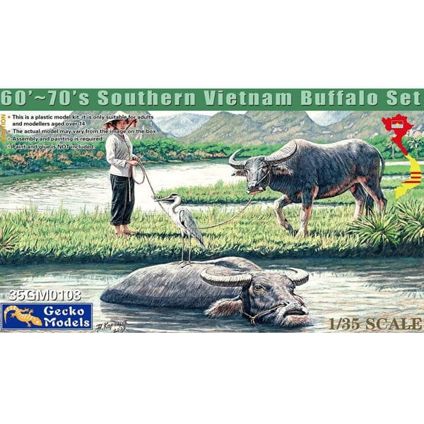 Gecko 1/35 1960-70s Vietnam Buffalo Set Plastic Model Kit