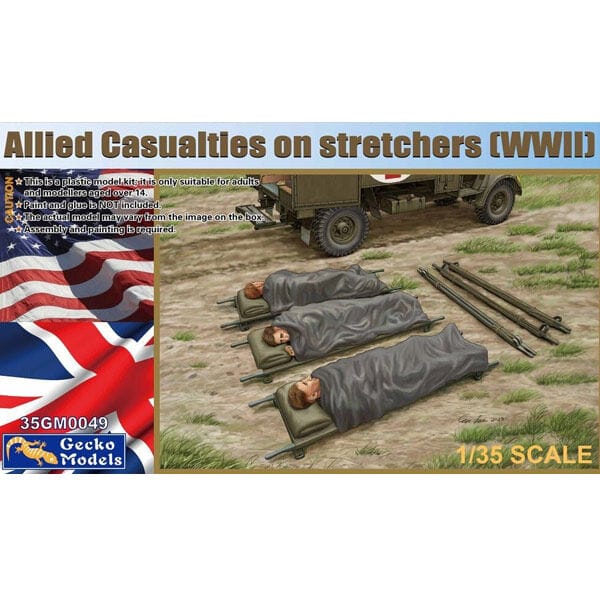 Gecko 1/35 Allied Casualties On Stretchers (WWII) Plastic Model Kit