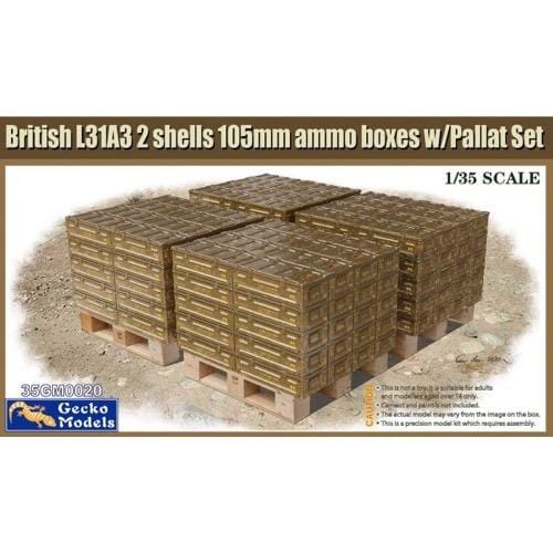 Gecko GM35020 1/35 British Ammo & Pallet Set Plastic Model Kit**