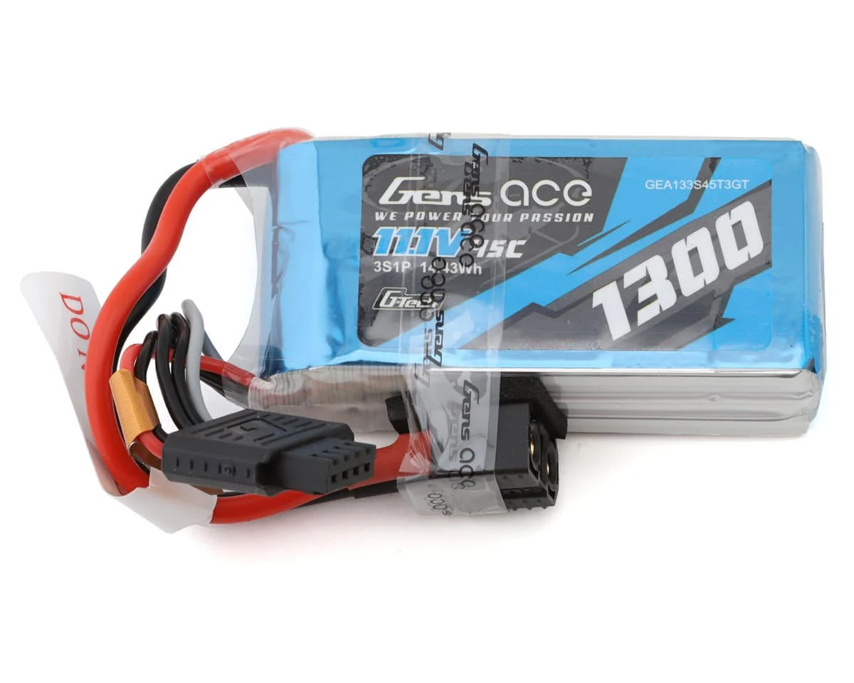 Gens Ace G-Tech 3S 1300mAh 45C 11.1V Soft Pack Lipo Battery (1TO3)