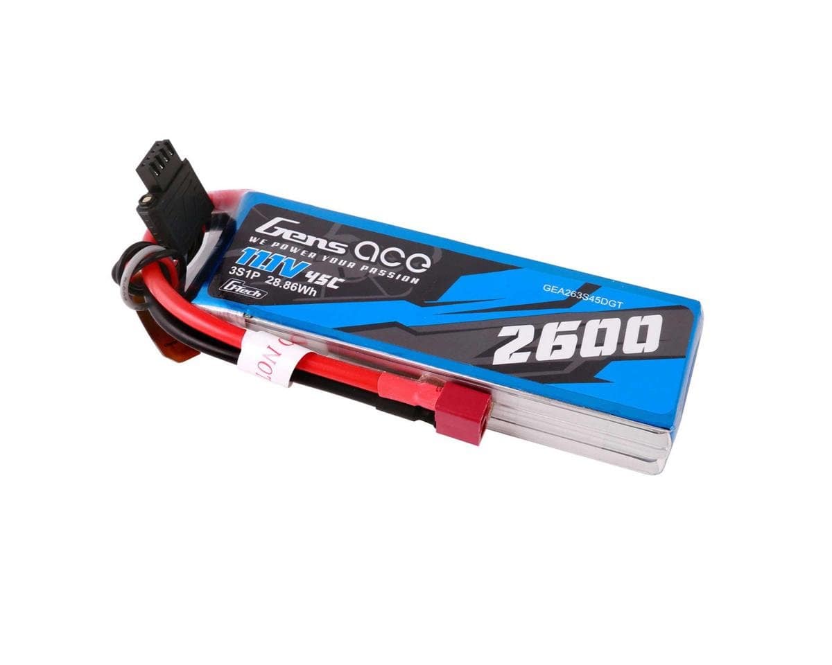 Gens Ace G-Tech 3S 2600mAh 45C 11.1V Soft Pack Lipo Battery (Deans) - Image 2