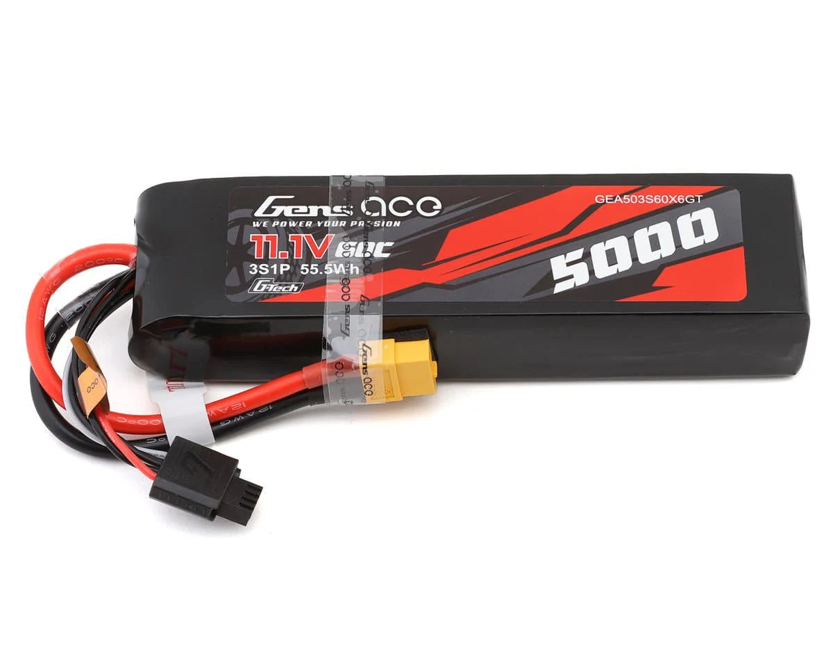 Gens Ace G-Tech 3S 5000mAh 60C 11.1V Soft Pack Lipo Battery (XT60)