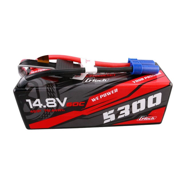 Gens Ace G-Tech 4S 5300mAh 60C 14.8V Hardcase/Hardwired Lipo Battery - EC5