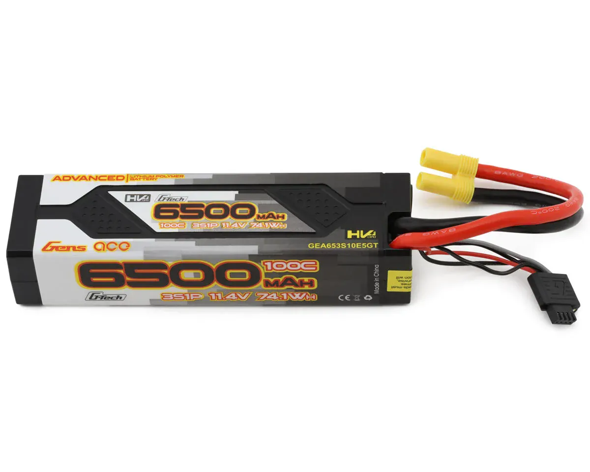 Gens Ace G-Tech Advanced 6500mAh 3S 11.4V 100c Hardcase Lipo Battery - EC5