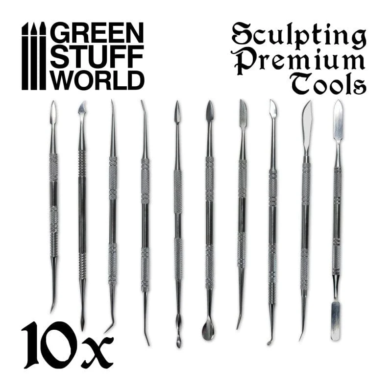Green Stuff World 10x Professional Sculpting Tools with case
