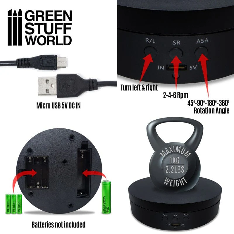 Green Stuff World 136mm Round Rotating Display Stand - Image 2