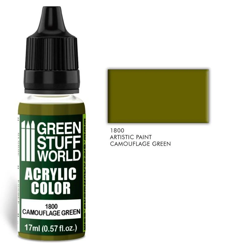Green Stuff World 1800 Camouflage Green Acrylic 17ml